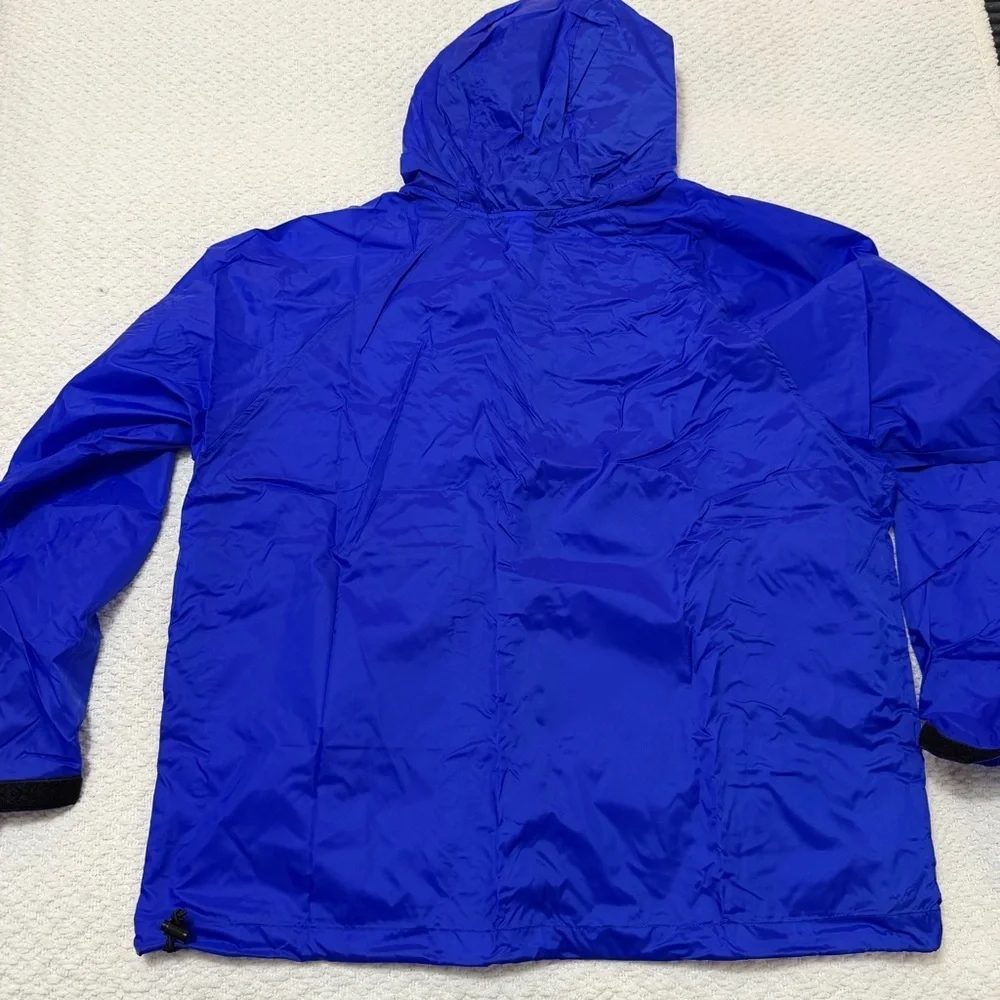 Vintage REI Windpack Packable Royal Blue Jacket Full Zip Hooded Unisex Size XL